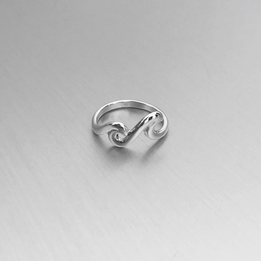 Sterling Silver Two Thick Waves Ring - image 5